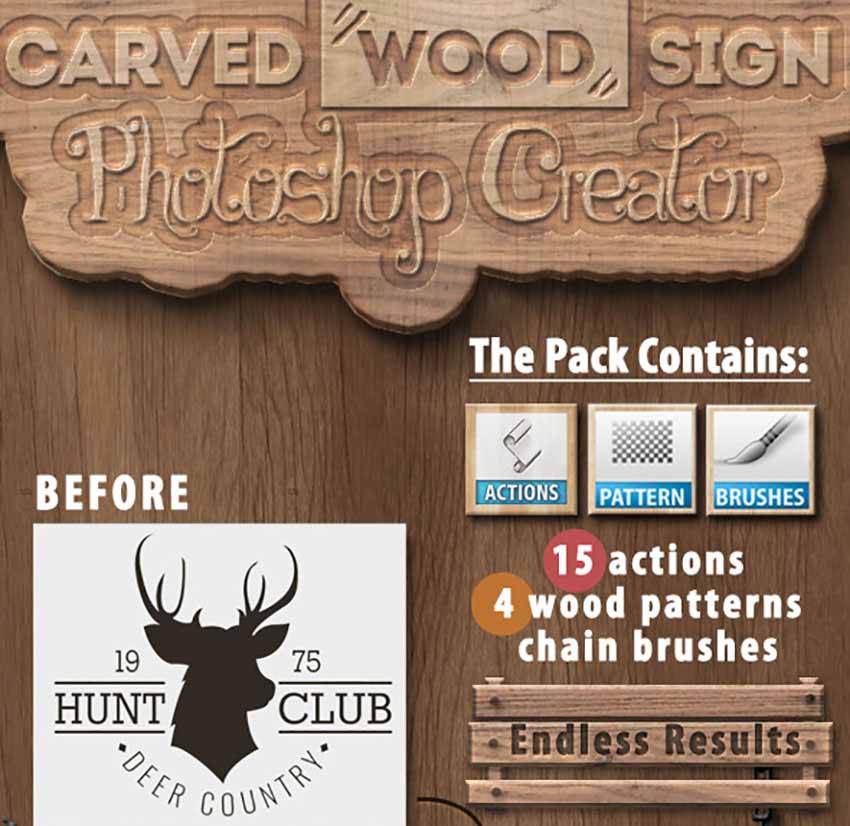 Wood Carving Photoshop